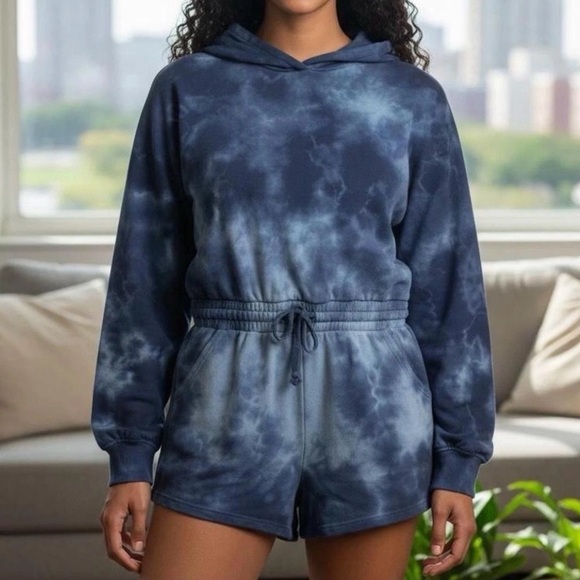 Free People Pants - FREE PEOPLE FP Movement Favorite Washed Collection Tie Dye Hooded Romper S/M